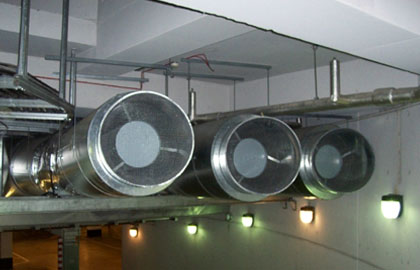 VRV forced air ventilation exhausts